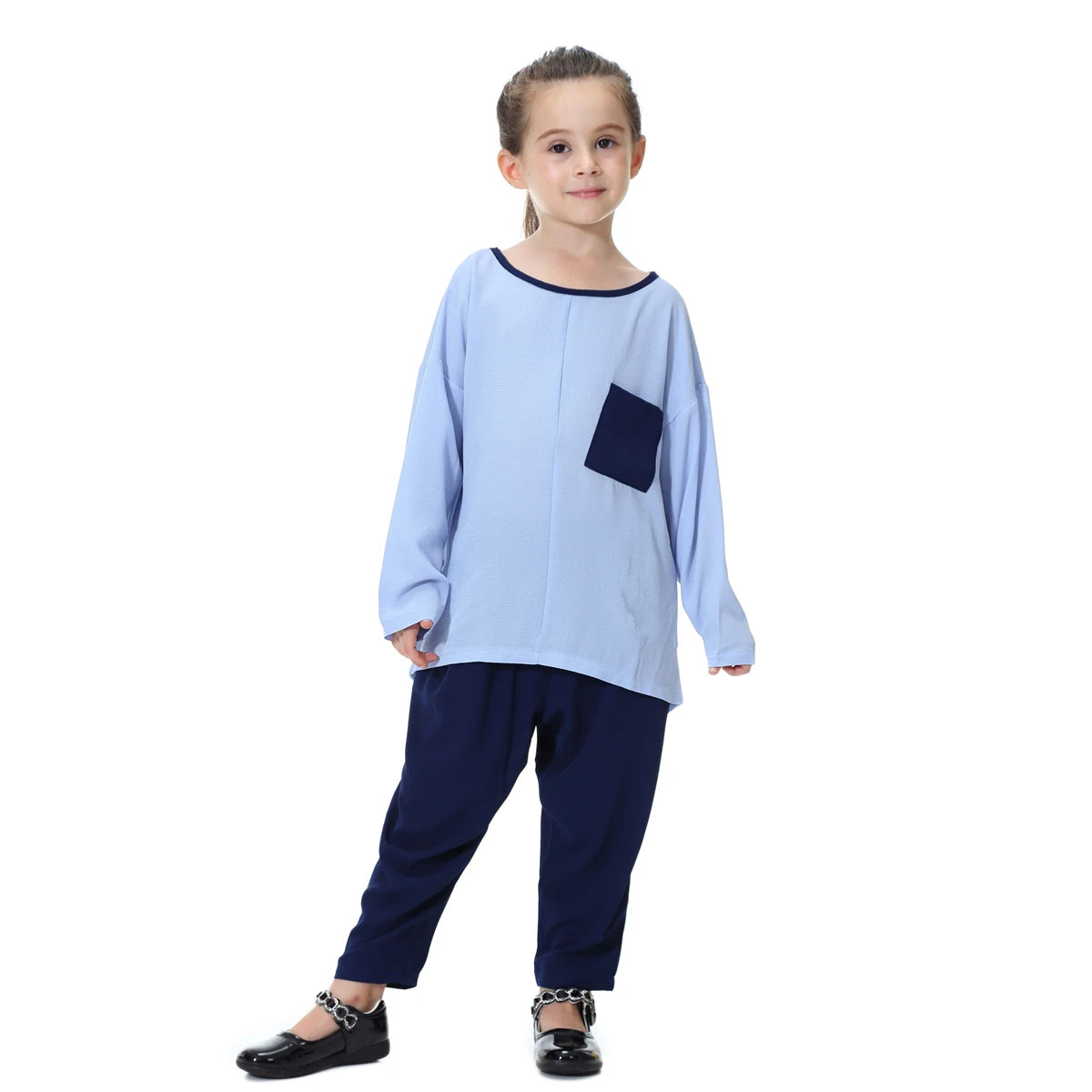 Kids Modest Comfort Set - Patchwork T-Shirt & Pants