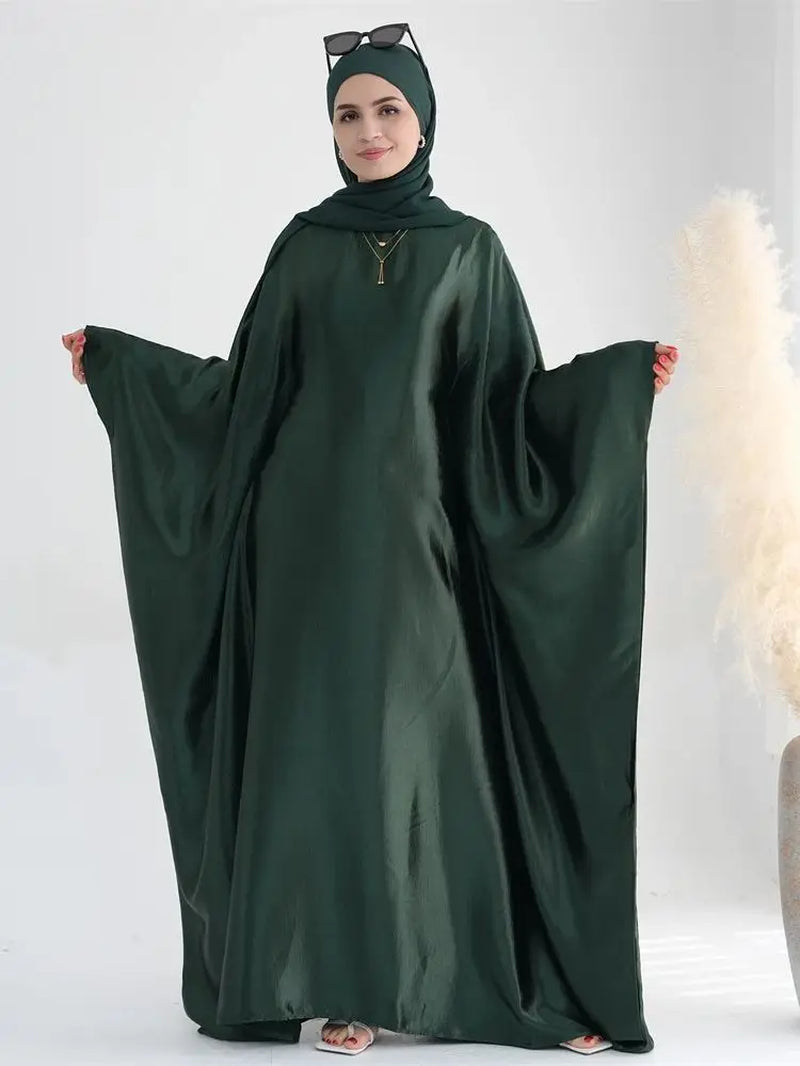 luxurious  Batwing Satin Abaya