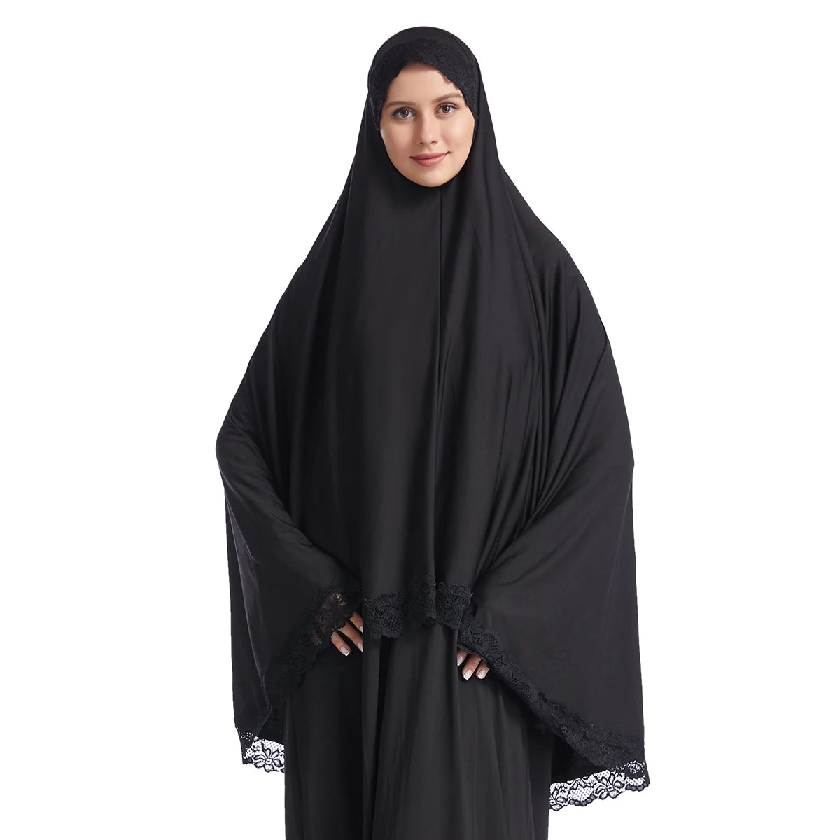 Women’s Long Laced Hijab - High-Stretch Scarf