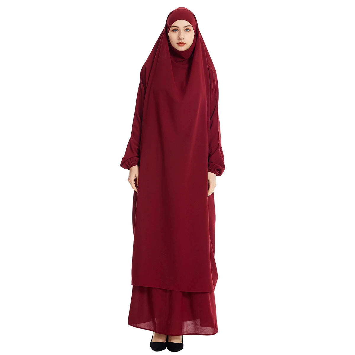 2-Piece Modest Hooded Abaya - Skirt & Top