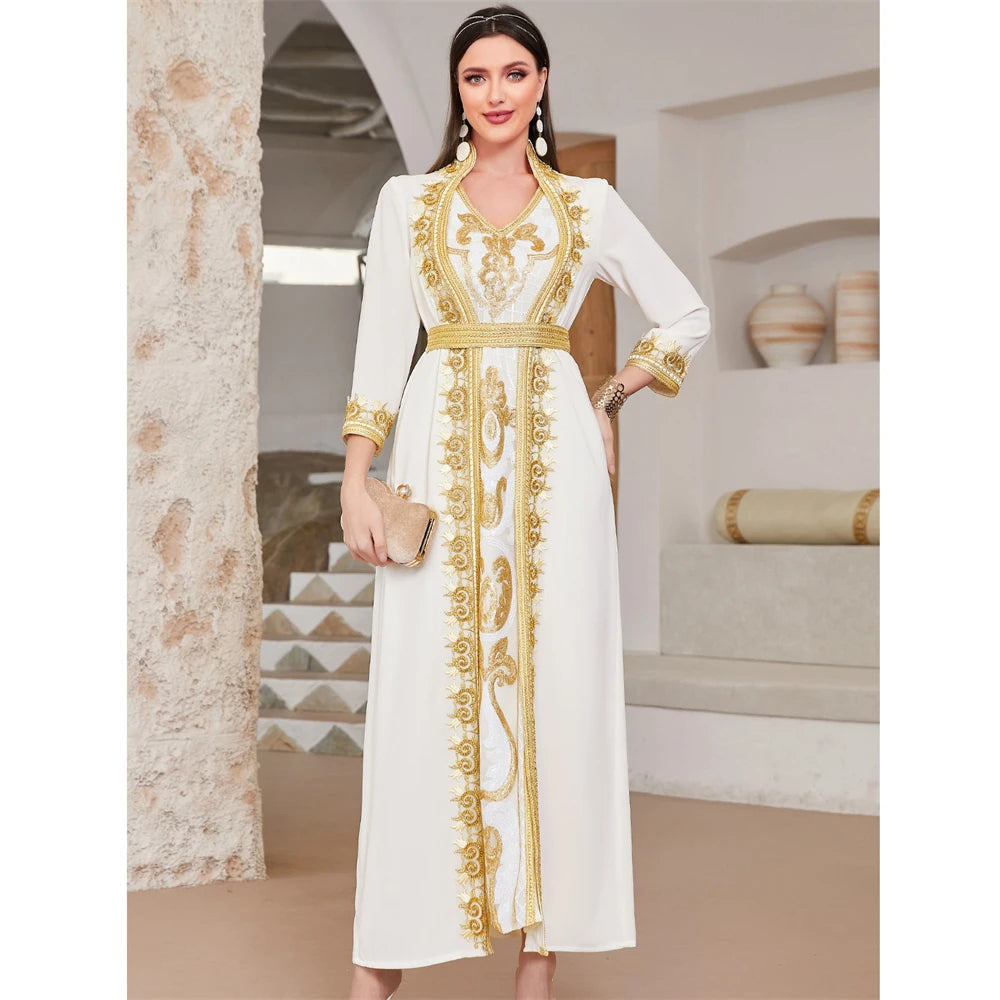 Sequined Embroidery dress for Eid - Evening Party Dress