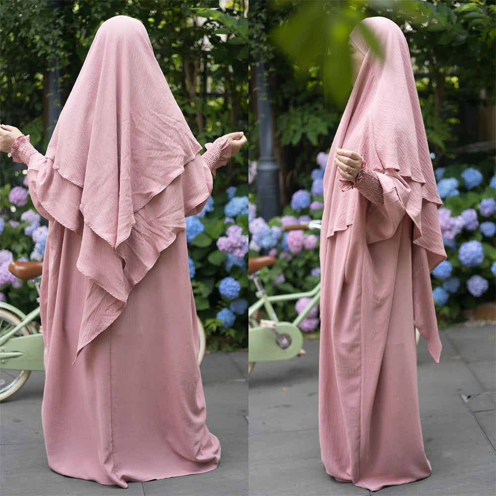 Modest 2-Piece Hooded Khimar & Jilbab Set