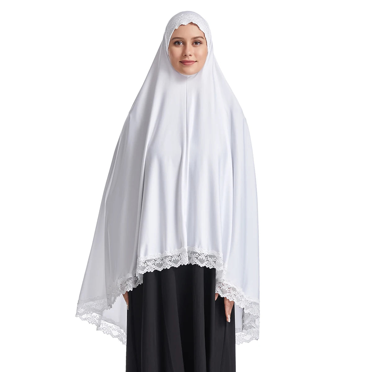 Women’s Long Laced Hijab - High-Stretch Scarf