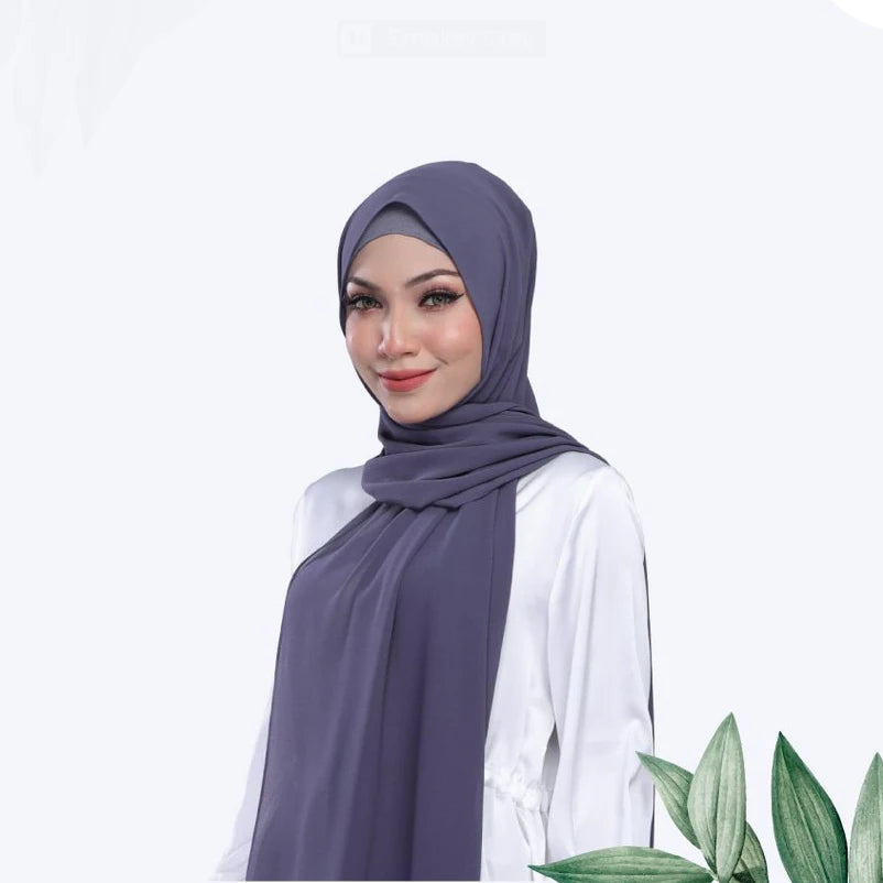 Women's 2-Piece Hijab Set: Breathable Chiffon Hijab Shawl with Jersey Caps