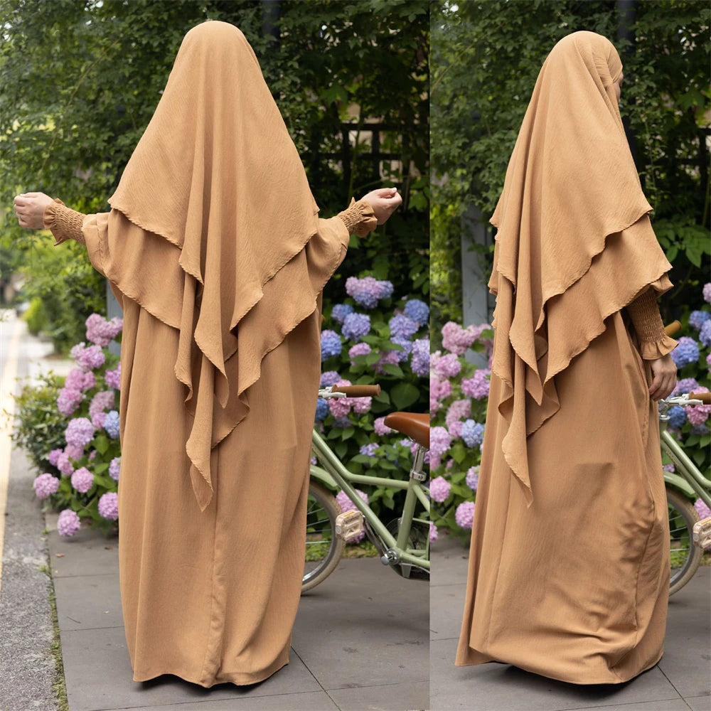 Modest 2-Piece Hooded Khimar & Jilbab Set