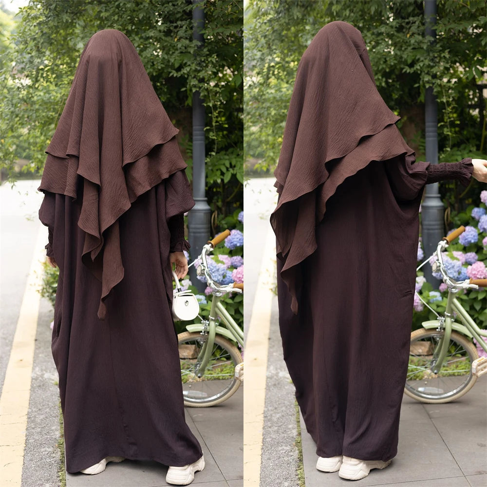 Modest 2-Piece Hooded Khimar & Jilbab Set