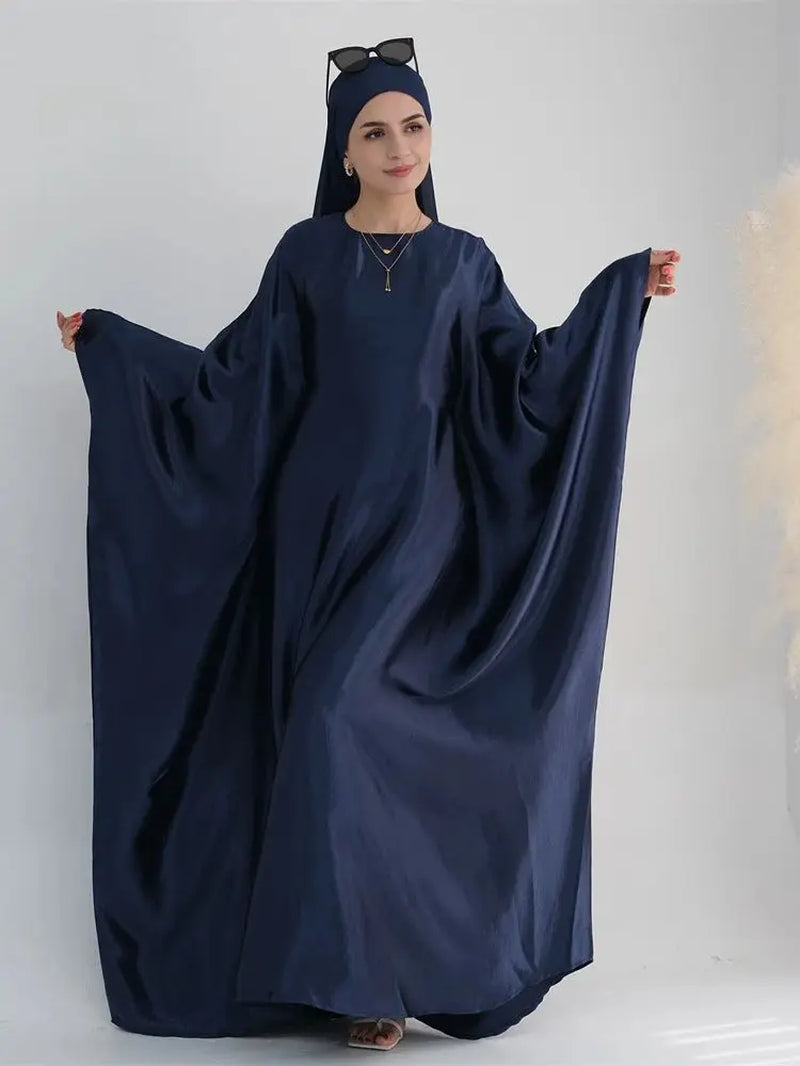 luxurious  Batwing Satin Abaya