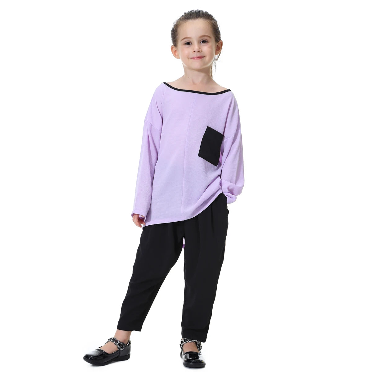 Kids Modest Comfort Set - Patchwork T-Shirt & Pants