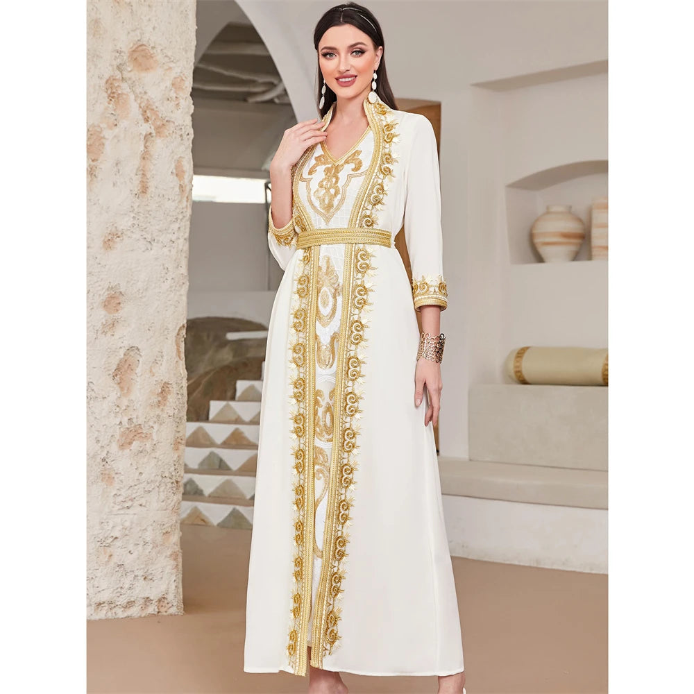 Sequined Embroidery dress for Eid - Evening Party Dress