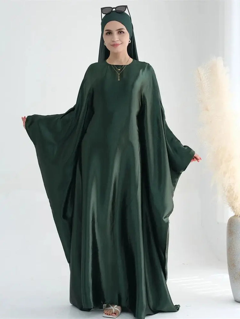 luxurious  Batwing Satin Abaya