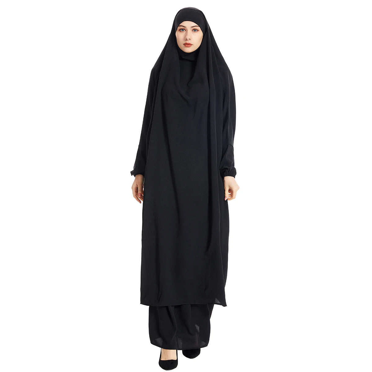 2-Piece Modest Hooded Abaya - Skirt & Top