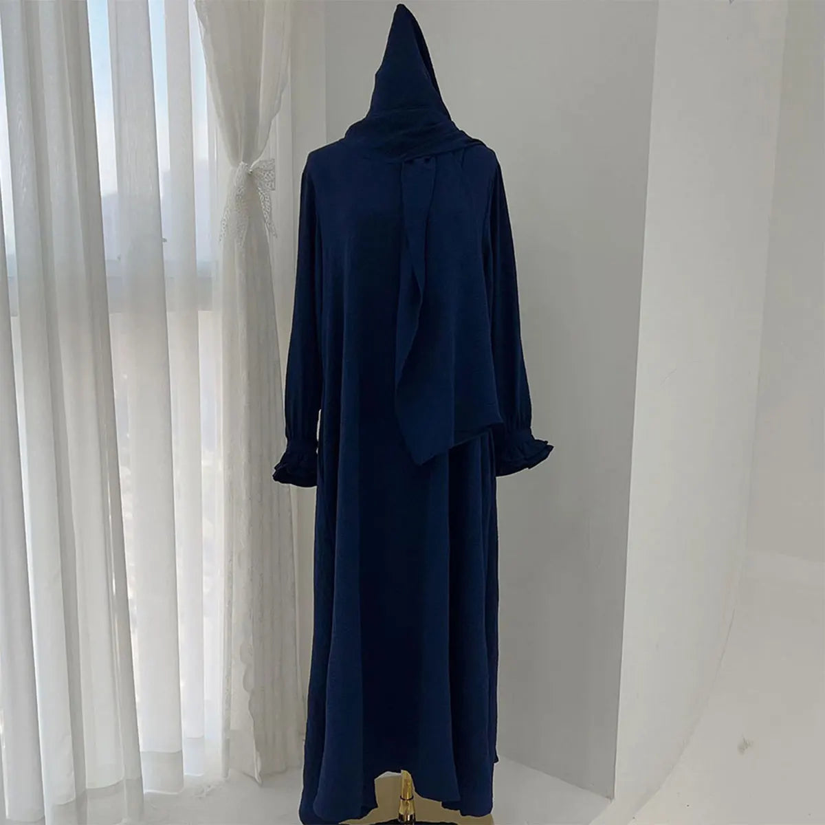 Dubai Dress with Hijab & Belt - Modest Loose Robe