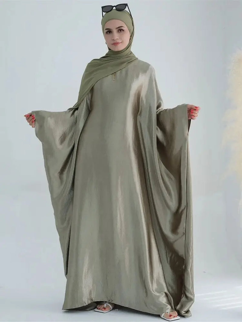 luxurious  Batwing Satin Abaya