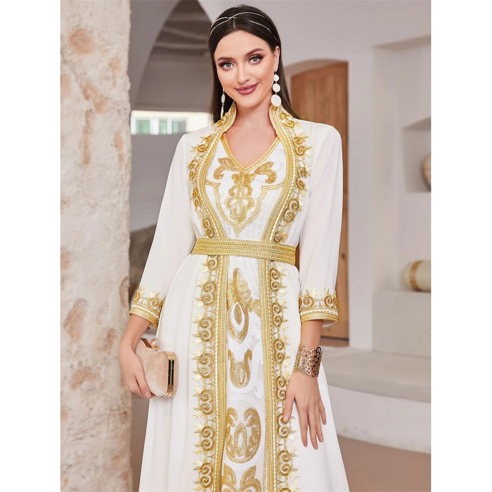 Sequined Embroidery dress for Eid - Evening Party Dress