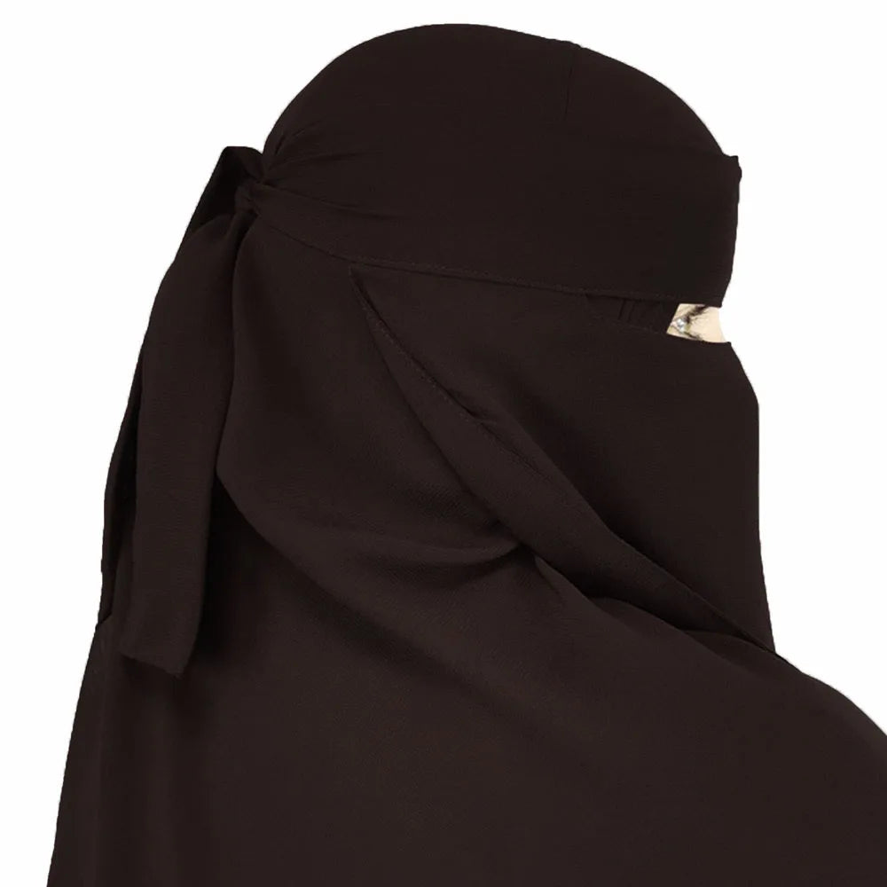 Breathable Chiffon Niqab - Face Cover Veil with Rounded Back