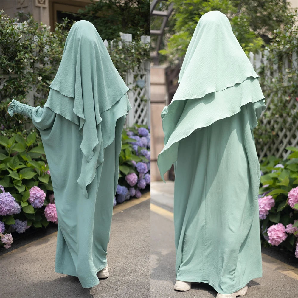 Modest 2-Piece Hooded Khimar & Jilbab Set