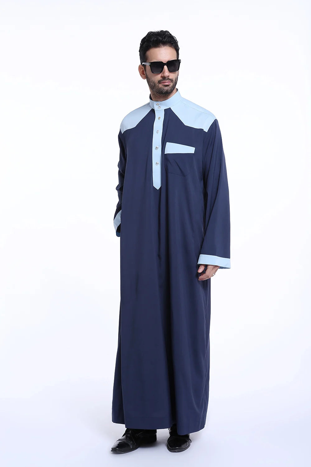 Saudi Arabic Men Jubba Thobe Muslim Long Sleeve Robe Thoub Eid Ramadan Dishdasha Traditional Clothing Islamic Prayer Abaya Dress