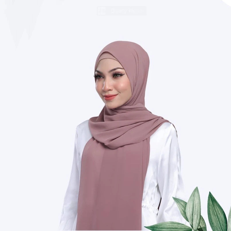 Women's 2-Piece Hijab Set: Breathable Chiffon Hijab Shawl with Jersey Caps