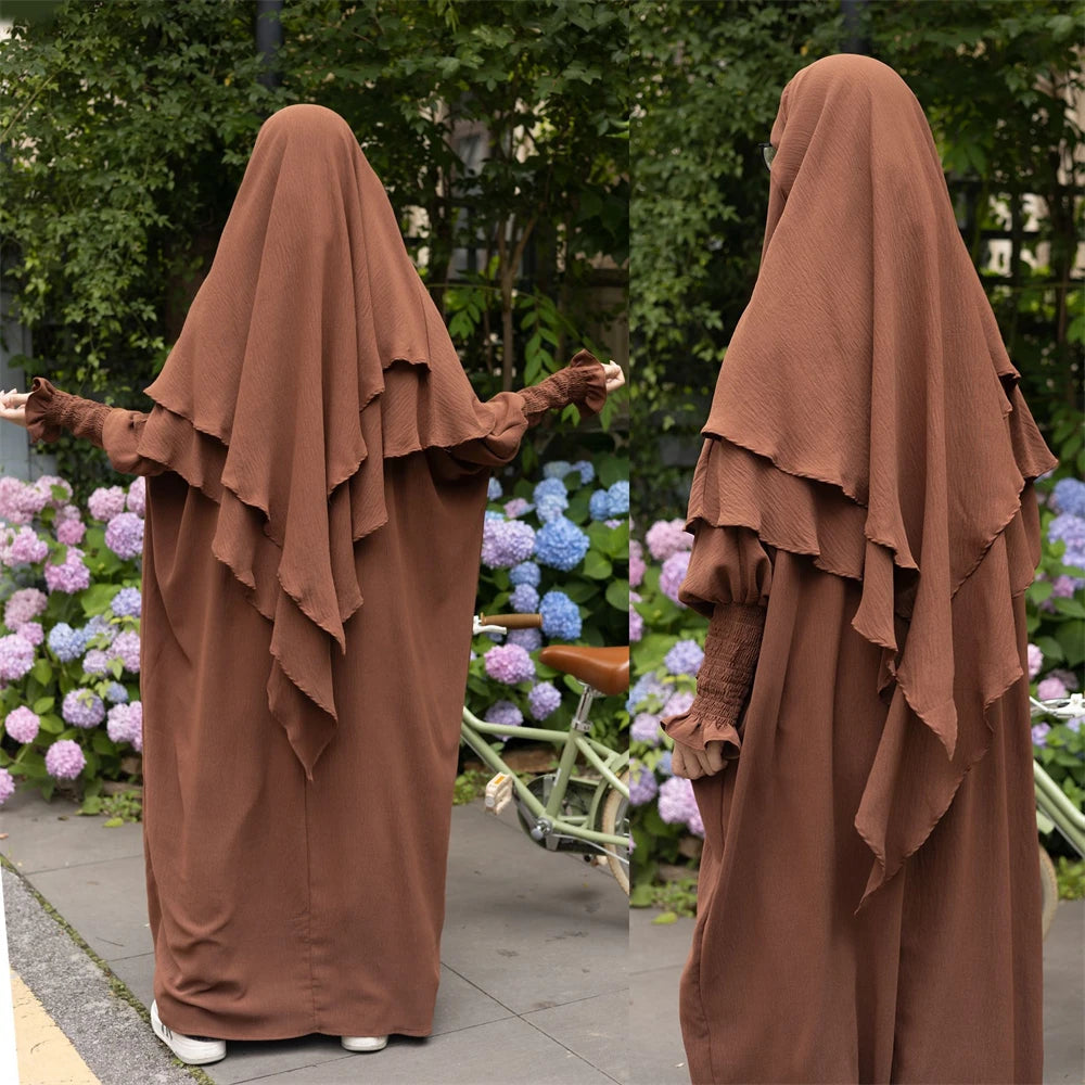 Modest 2-Piece Hooded Khimar & Jilbab Set