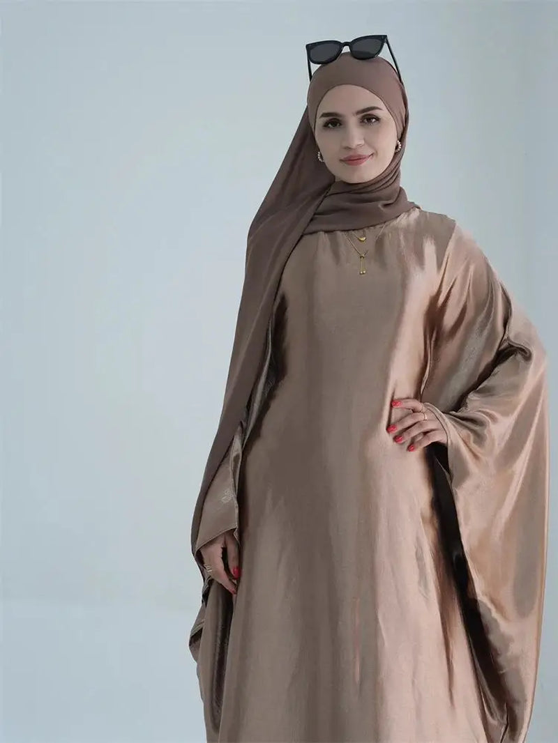 luxurious  Batwing Satin Abaya