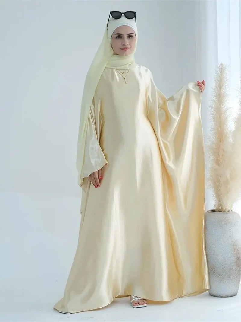 luxurious  Batwing Satin Abaya