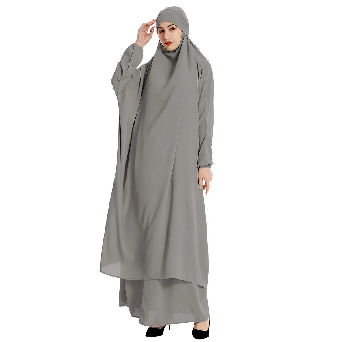 2-Piece Modest Hooded Abaya - Skirt & Top