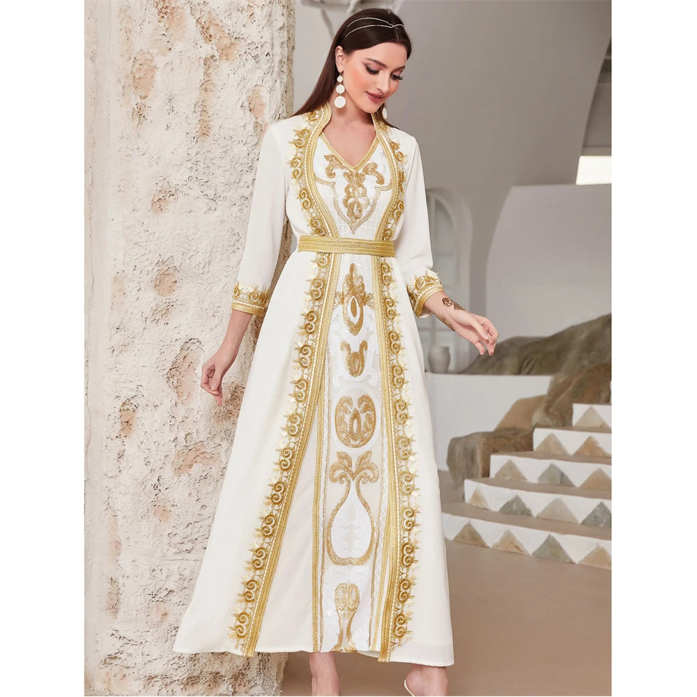 Sequined Embroidery dress for Eid - Evening Party Dress