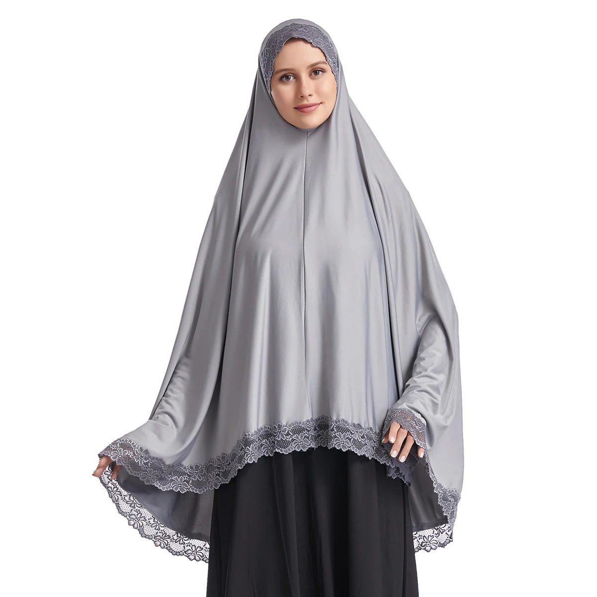 Women’s Long Laced Hijab - High-Stretch Scarf