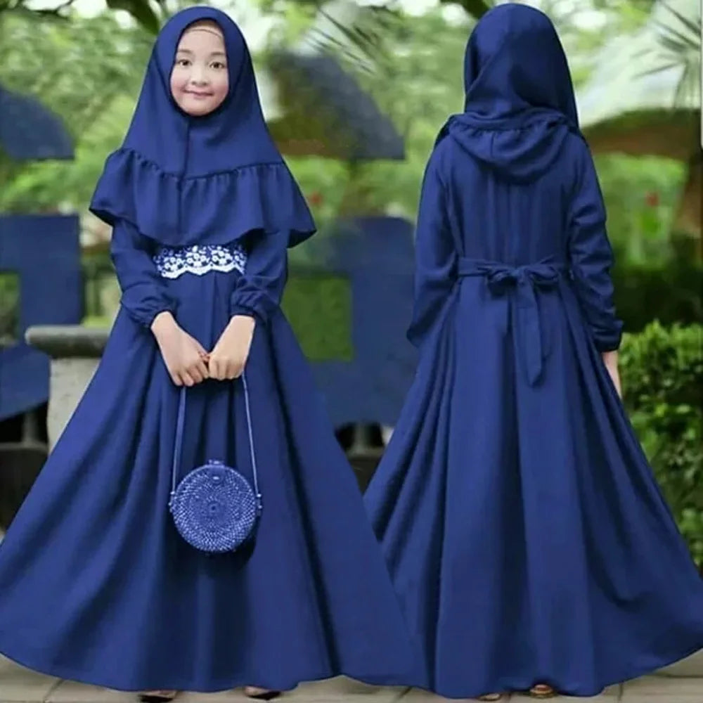 2-Piece Muslim Kids Hijab-Dress set