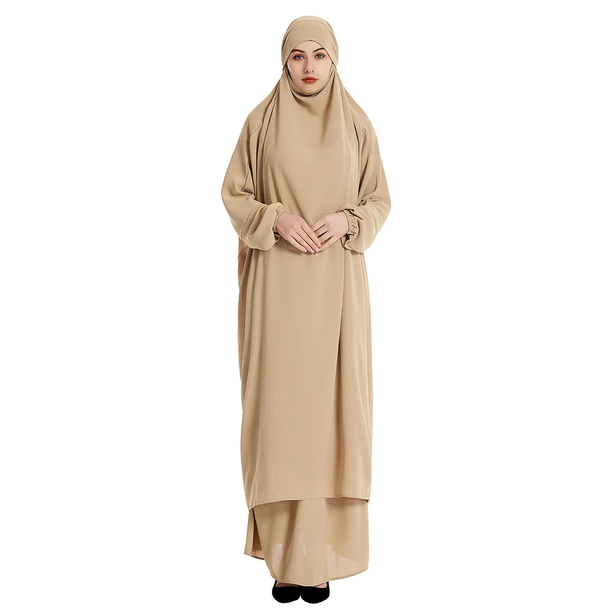 2-Piece Modest Hooded Abaya - Skirt & Top