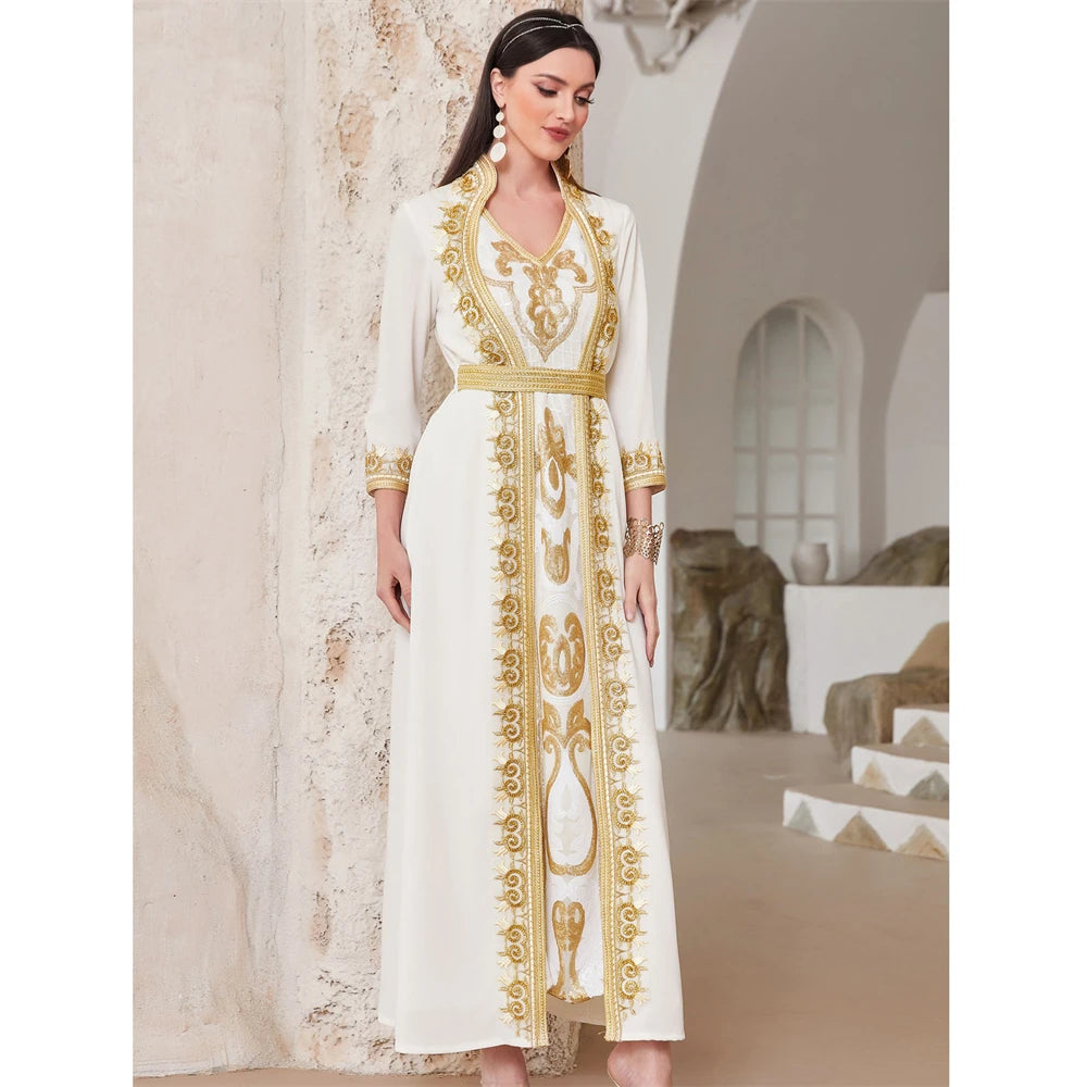 Sequined Embroidery dress for Eid - Evening Party Dress