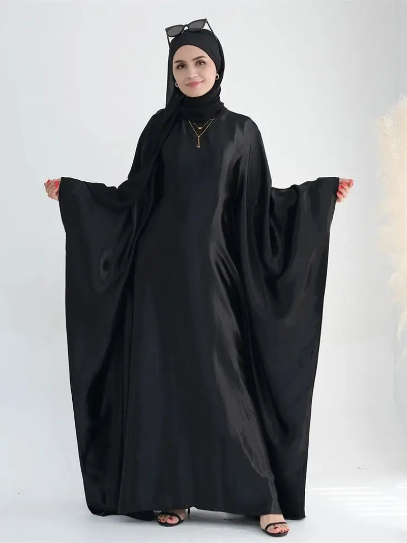 luxurious  Batwing Satin Abaya